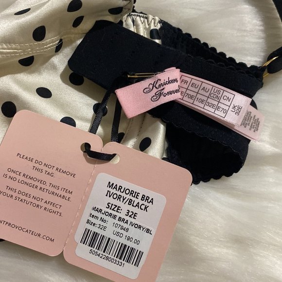 Agent Provocateur Marjorie Silk White Black Polka Dot Bra NWT - Picture 6 of 12